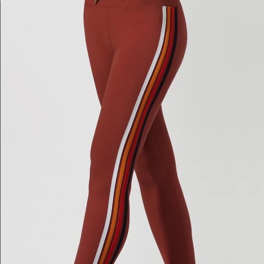 Lorna jane brown pinstripe crop leggings